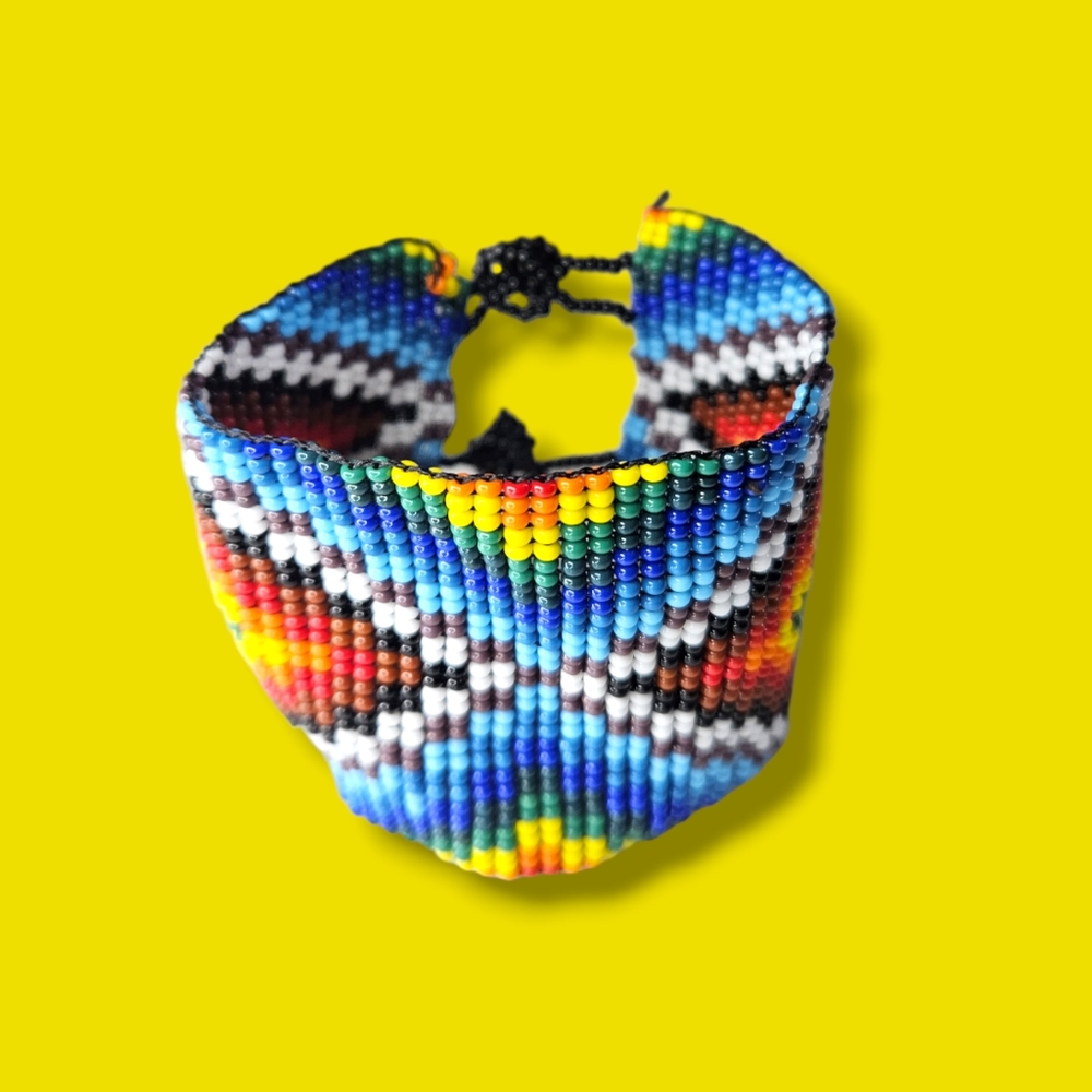 7.5"Authentic Huichol Seed Bead Bracelet hand made by Indigenous Wixarik…